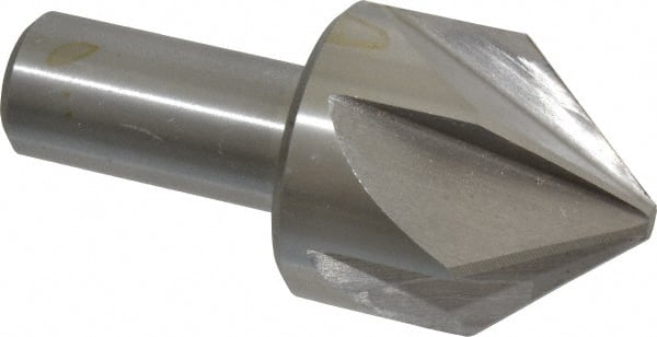 Interstate - 2" Head Diam, 1" Shank Diam, 6 Flute 82° High Speed Steel Countersink - Caliber Tooling