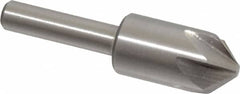 Interstate - 1/2" Head Diam, 1/4" Shank Diam, 6 Flute 90° High Speed Steel Countersink - Caliber Tooling