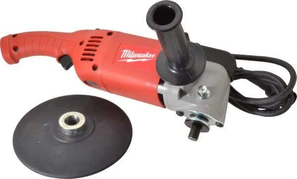 Milwaukee Tool - 7 to 9" Pad Diam, 1,750 RPM, Handheld Electric Polisher - 5/8-11" Spindle Thread, 11 Amps, 120 Volts - Caliber Tooling