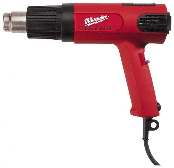 Milwaukee Tool - 90 to 1,100°F Heat Setting, 7 to 16 CFM Air Flow, Heat Gun - 120 Volts, 12.5 Amps, 1,500 Watts, 11.5' Cord Length - Caliber Tooling