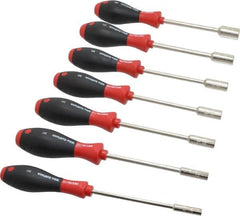 Wiha - 7 Piece 3/16 to 1/2" Nutdriver Set - Solid Shaft, Cushion Grip Handle - Caliber Tooling