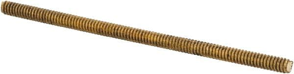 Value Collection - #6-32 3" OAL Fully Threaded Stud - Brass, Plain Finish - Caliber Tooling