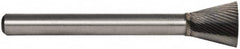 M.A. Ford - 1/2" Cut Diam, 6mm Shank Diam, Inverted Cone Head Double Cut Burr - Carbide, Flat End, 12.7mm LOC, 58mm OAL - Caliber Tooling