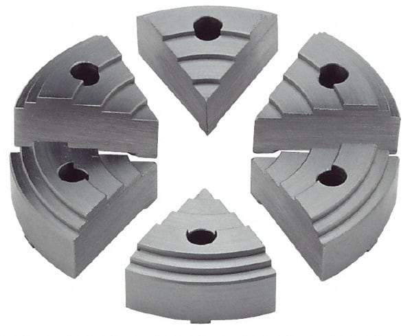 Value Collection - 2.16" Chuck Capacity, JF Attachment, Round Soft Lathe Chuck Jaw - 6 Jaws, Steel - Caliber Tooling