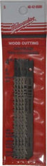 Milwaukee Tool - 4" Long, 6 Teeth per Inch, High Carbon Steel Jig Saw Blade - Toothed Edge, 0.2813" Wide x 0.043" Thick, U-Shank - Caliber Tooling