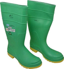 Dunlop Protective Footwear - Men's Size 10 Medium Width Steel Knee Boot - Green, PVC Upper, 16" High, Chemical Resistant, Dielectric, Non-Slip - Caliber Tooling