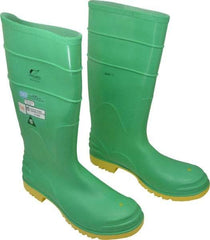 Dunlop Protective Footwear - Men's Size 13 Medium Width Steel Knee Boot - Green, PVC Upper, 16" High, Chemical Resistant, Dielectric, Non-Slip - Caliber Tooling