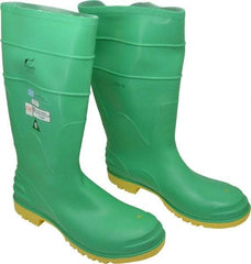 Dunlop Protective Footwear - Men's Size 15 Medium Width Steel Knee Boot - Green, PVC Upper, 16" High, Chemical Resistant, Dielectric, Non-Slip - Caliber Tooling