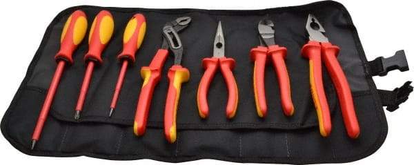 Knipex - 7 Piece Insulated Hand Tool Set - Comes in Tool Roll - Caliber Tooling