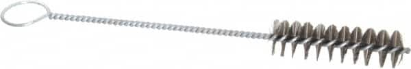 PRO-SOURCE - 3" Long x 7/8" Diam Steel Twisted Wire Bristle Brush - Single Spiral, 10" OAL, 0.008" Wire Diam, 0.16" Shank Diam - Caliber Tooling