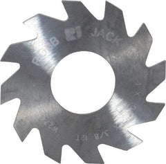 RobbJack - 1" Diam x 0.04" Blade Thickness x 3/8" Arbor Hole Diam, 12 Tooth Slitting and Slotting Saw - Arbor Connection, Right Hand, Uncoated, Solid Carbide, Concave Ground - Caliber Tooling