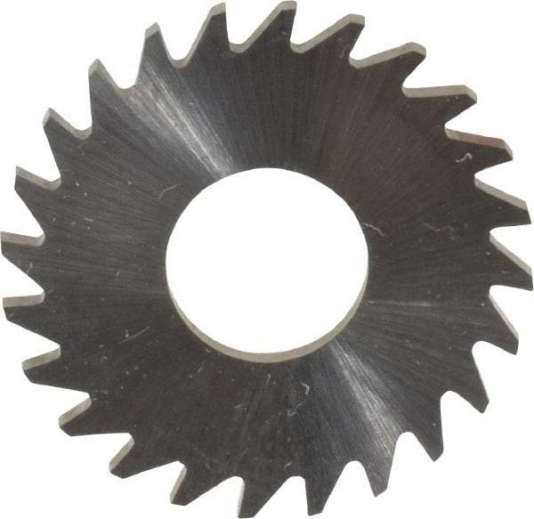 RobbJack - 1" Diam x 1/16" Blade Thickness x 3/8" Arbor Hole Diam, 24 Tooth Slitting and Slotting Saw - Arbor Connection, Right Hand, Uncoated, Solid Carbide, Concave Ground - Caliber Tooling