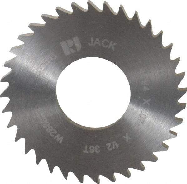 RobbJack - 1-1/4" Diam x 0.0781" Blade Thickness x 1/2" Arbor Hole Diam, 36 Tooth Slitting and Slotting Saw - Arbor Connection, Right Hand, Uncoated, Solid Carbide, Concave Ground - Caliber Tooling