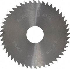 RobbJack - 2" Diam x 0.051" Blade Thickness x 1/2" Arbor Hole Diam, 48 Tooth Slitting and Slotting Saw - Arbor Connection, Right Hand, Uncoated, Solid Carbide, Concave Ground - Caliber Tooling