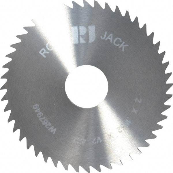 RobbJack - 2" Diam x 0.1562" Blade Thickness x 1/2" Arbor Hole Diam, 48 Tooth Slitting and Slotting Saw - Arbor Connection, Right Hand, Uncoated, Solid Carbide, Concave Ground - Caliber Tooling