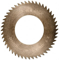 RobbJack - 2" Diam x 0.0312" Blade Thickness x 1" Arbor Hole Diam, 48 Tooth Slitting and Slotting Saw - Arbor Connection, Right Hand, Uncoated, Solid Carbide, Concave Ground - Caliber Tooling