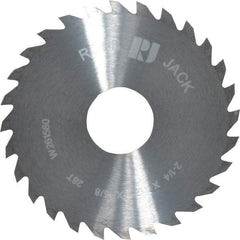 RobbJack - 2-1/4" Diam x 1/8" Blade Thickness x 5/8" Arbor Hole Diam, 28 Tooth Slitting and Slotting Saw - Arbor Connection, Right Hand, Uncoated, Solid Carbide, Concave Ground - Caliber Tooling