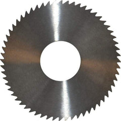 RobbJack - 3" Diam x 1/8" Blade Thickness x 1" Arbor Hole Diam, 60 Tooth Slitting and Slotting Saw - Arbor Connection, Right Hand, Uncoated, Solid Carbide, Concave Ground - Caliber Tooling