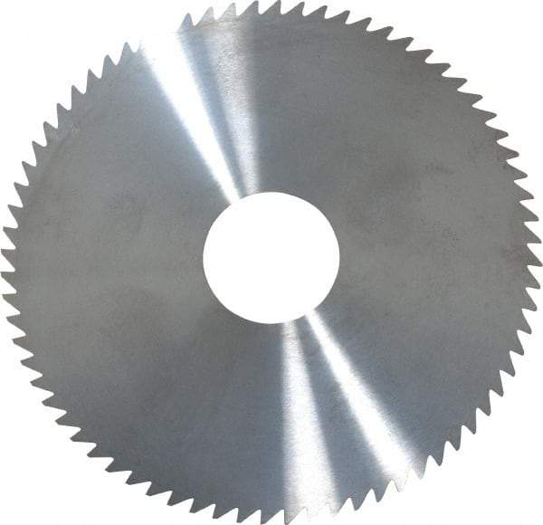 RobbJack - 4" Diam x 0.035" Blade Thickness x 1" Arbor Hole Diam, 72 Tooth Slitting and Slotting Saw - Arbor Connection, Right Hand, Uncoated, Solid Carbide, Concave Ground - Caliber Tooling