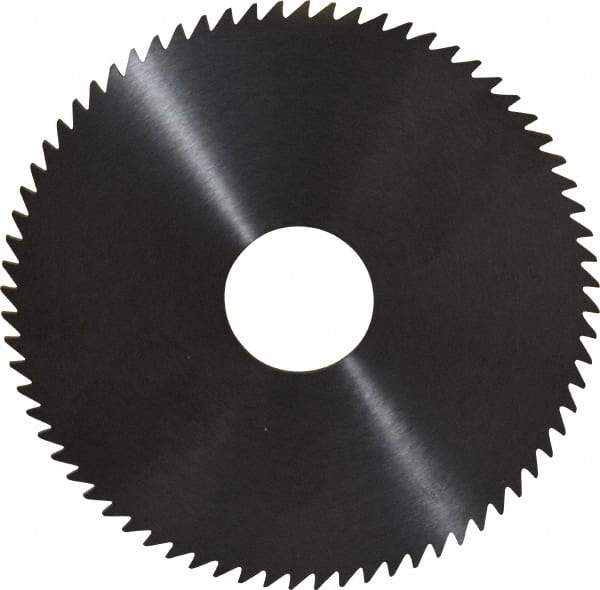 RobbJack - 4" Diam x 0.0781" Blade Thickness x 1" Arbor Hole Diam, 72 Tooth Slitting and Slotting Saw - Arbor Connection, Right Hand, Uncoated, Solid Carbide, Concave Ground - Caliber Tooling