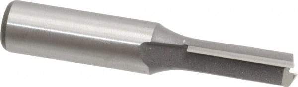 Amana Tool - 3/8" Diam, 1/2" Shank Diam, 1" Length of Cut, 2 Flute Straight Router Bit - 2-3/4" Overall Length, Carbide Tipped - Caliber Tooling