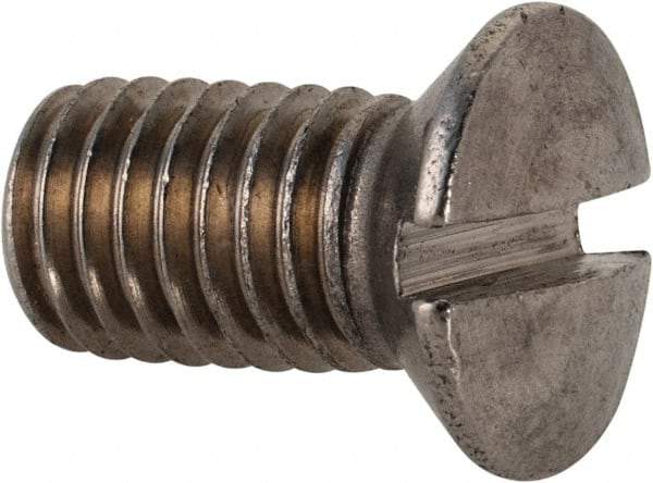 Value Collection - M8x1.25 Metric Coarse, 16mm OAL Slotted Drive Machine Screw - Oval Head, Grade 18-8 & A2 Stainless Steel, Uncoated, Without Washer - Caliber Tooling