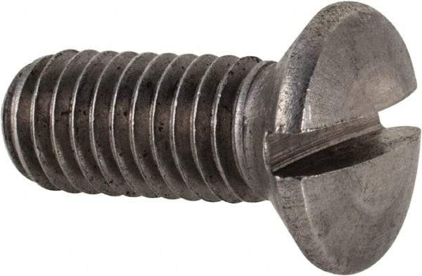 Value Collection - M8x1.25 Metric Coarse, 20mm OAL Slotted Drive Machine Screw - Oval Head, Grade 18-8 & A2 Stainless Steel, Uncoated, Without Washer - Caliber Tooling