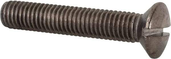 Value Collection - M8x1.25 Metric Coarse, 45mm OAL Slotted Drive Machine Screw - Oval Head, Grade 18-8 & A2 Stainless Steel, Uncoated, Without Washer - Caliber Tooling