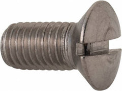 Value Collection - M10x1.50, 20mm OAL Slotted Drive Machine Screw - Oval Head, Grade 18-8 & A2 Stainless Steel, Uncoated, Without Washer - Caliber Tooling