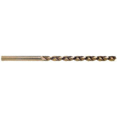 Jobber Length Drill Bit: 0.2047″ Dia, 135 °, Cobalt Oxide, Gold Finish, 3.386″ OAL, Right Hand Cut, Parabolic Flute, Straight-Cylindrical Shank