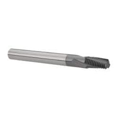 Scientific Cutting Tools - 1/16-27, 1/8-27 NPT, 0.222" Cutting Diam, 3 Flute, Solid Carbide Helical Flute Thread Mill - Internal/External Thread, 0.461" LOC, 2-1/2" OAL, 1/4" Shank Diam - Caliber Tooling