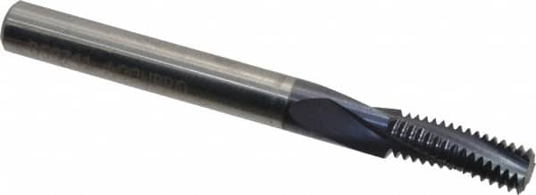 Accupro - 5/16-24 UNF, 0.235" Cutting Diam, 3 Flute, Solid Carbide Helical Flute Thread Mill - Internal Thread, 5/8" LOC, 2-1/2" OAL, 1/4" Shank Diam - Caliber Tooling