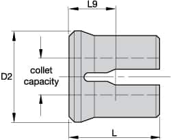 Kennametal - 6mm Double Angle Series K Hand Tap Collet - M5, M6, M7 & M8 Tap - Exact Industrial Supply