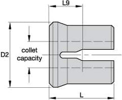 Kennametal - 6mm Double Angle Series K Hand Tap Collet - M5, M6, M7 & M8 Tap - Exact Industrial Supply