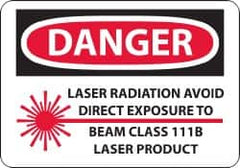 NMC - "Danger - Laser Radiation - Avoid Direct Exposure to Beam - Class 111b Laser Product", 10" Long x 14" Wide, Rigid Plastic Safety Sign - Rectangle, 0.05" Thick, Use for Accident Prevention - Caliber Tooling