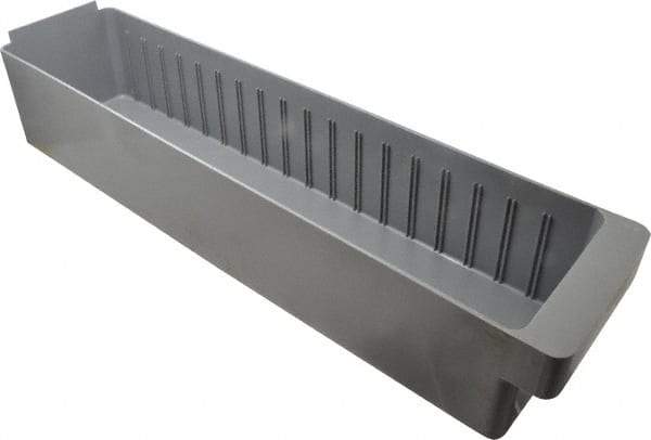 Quantum Storage - 23-7/8" Deep, Gray High-Impact Polystyrene Drawer Bin - 4-5/8" High x 5-9/16" Wide x 23-7/8" Long - Caliber Tooling