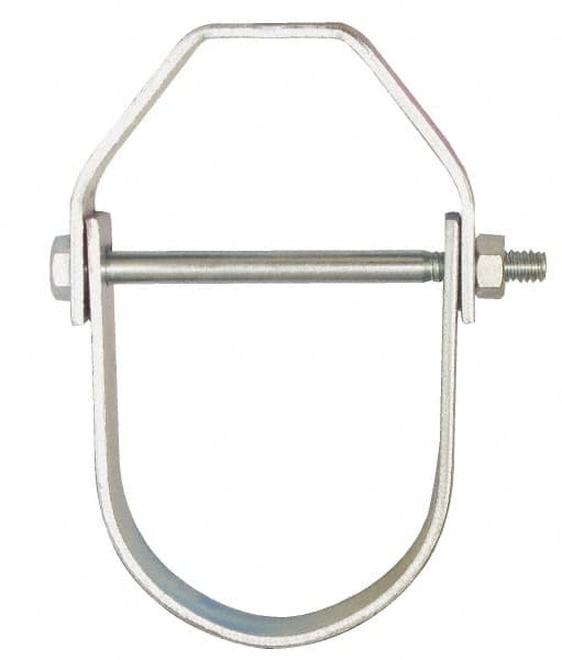 Empire - 4" Pipe, 5/8" Rod, Carbon Steel Adjustable Clevis Hanger - Electro Galvanized - Caliber Tooling