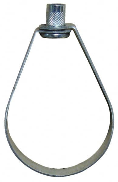 Empire - 3-1/2" Pipe, 1/2" Rod, Carbon Steel Emlok Swivel Ring Hanger - Pre-Galvanized, 600 Lb Capacity - Caliber Tooling