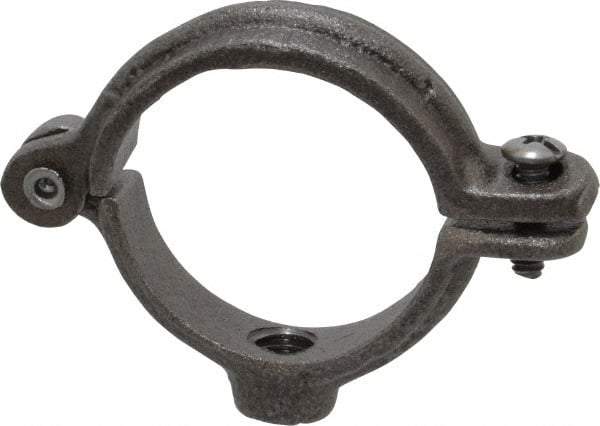 Empire - 1-1/4" Pipe, 3/8" Rod, Malleable Iron Split Ring Hanger - Black, 180 Lb Capacity - Caliber Tooling