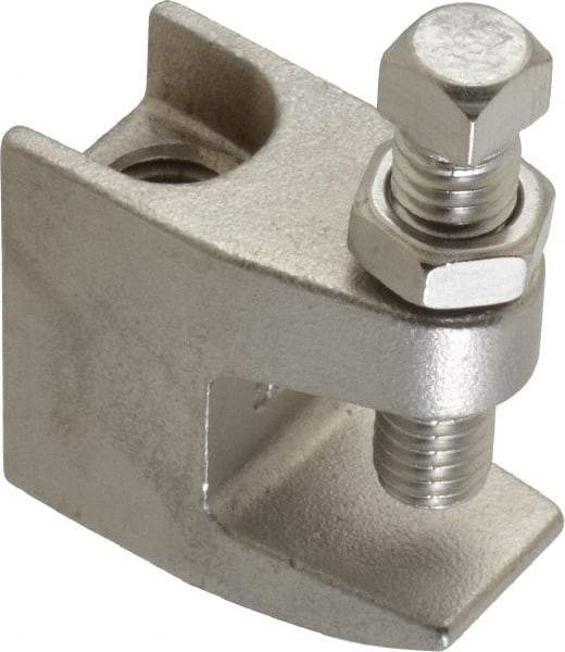 Empire - 3/4" Max Flange Thickness, 1/2" Rod Top Beam Clamp - 470 Lb Capacity, 304 Stainless Steel - Caliber Tooling