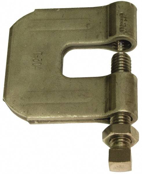 Empire - 3/4" Max Flange Thickness, 3/4" Rod C-Clamp with Locknut - 630 Lb Capacity, 304 Stainless Steel - Caliber Tooling