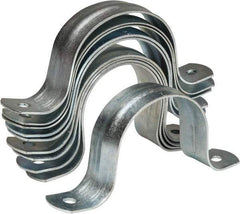 Empire - 2 Pipe, Carbon Steel, Galvanized Pipe, Conduit or Tube Strap - 2 Mounting Holes - Caliber Tooling