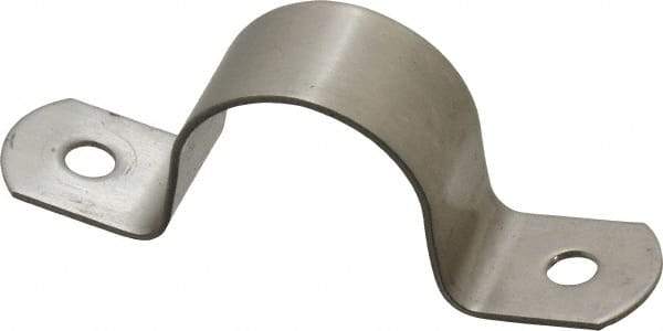 Empire - 1 Pipe, Grade 304 Stainless Steel, Pipe, Conduit or Tube Strap - 2 Mounting Holes - Caliber Tooling