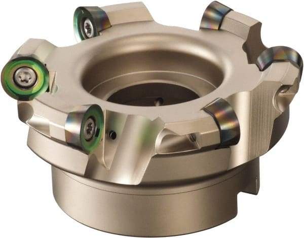 Sumitomo - 6" Cut Diam, 3/8" Max Depth, 1-1/2" Arbor Hole, 8 Inserts, QP.T 6416 Insert Style, Indexable Copy Face Mill - WRCX Cutter Style, 2-1/2 High, Series WaveMill - Caliber Tooling