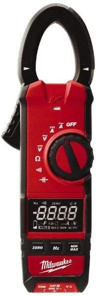 Milwaukee Tool - 2237-20, CAT III, Digital True RMS Clamp Meter with 1.3" Clamp On Jaws - 600 VAC/VDC, 600 AC/DC Amps, Measures Voltage, Capacitance, Continuity, Current, Resistance - Caliber Tooling