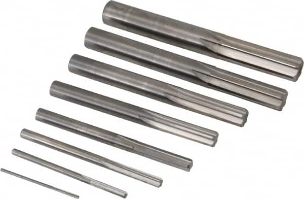 Value Collection - 1/16" to 1/2", Chucking Reamer Set - Straight Flute, Right Hand Cut, 8 Pieces - Caliber Tooling