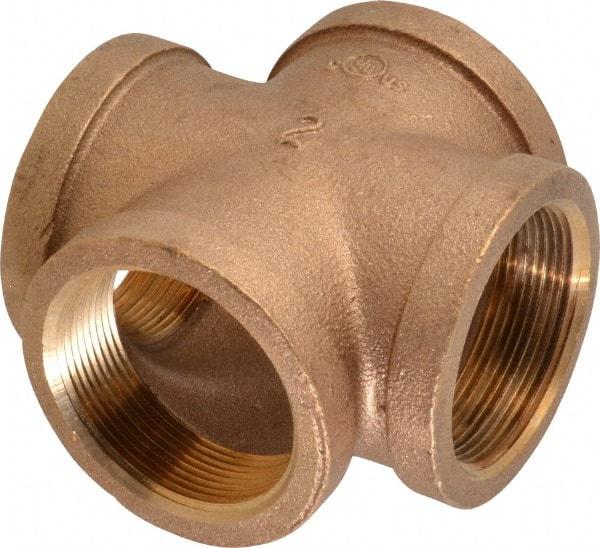 Merit Brass - Class 125, 2" Internal Pipe, Brass Cross - All FNPT - Caliber Tooling