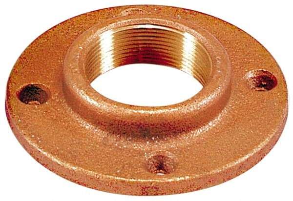 Merit Brass - 1-1/2" Pipe, 5" OD, 7/8" Hub Length, Brass & Chrome Plated, Companion Pipe Flange - 3-7/8" Across Bolt Hole Centers, 5/8" Bolt Hole, Class 125 - Caliber Tooling