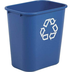 Rubbermaid - 14 Qt Blue Rectangle Recycling Container - Polyethylene, 12-1/8" High x 11.38" Long x 8-1/4" Wide - Caliber Tooling