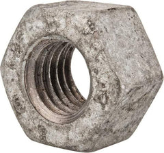 Value Collection - 9/16-12 UNC Steel Right Hand Heavy Hex Nut - 15/16" Across Flats, 35/64" High, Galvanized Finish - Caliber Tooling